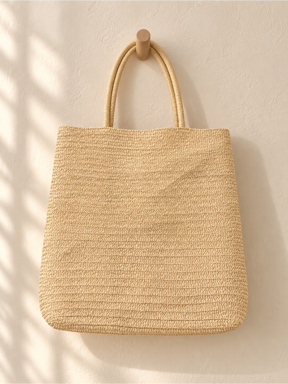 NWOT Natural Straw Tote Bag - Beige